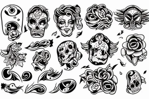 person walking towards another person tattoo idea