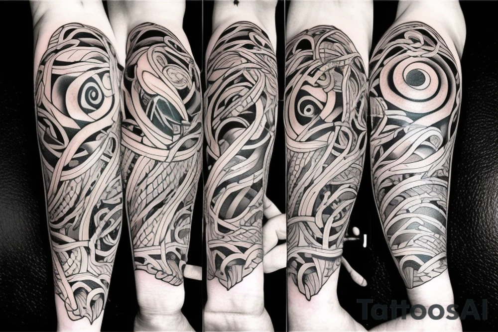 person walking towards another person tattoo idea