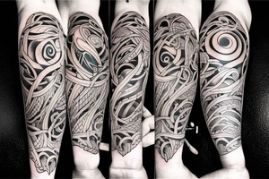 person walking towards another person tattoo idea