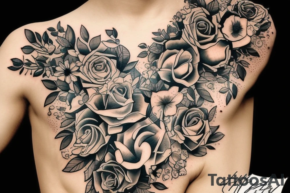 person walking towards another person full-size tattoo idea