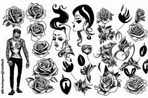 person walking towards another person full-size tattoo idea