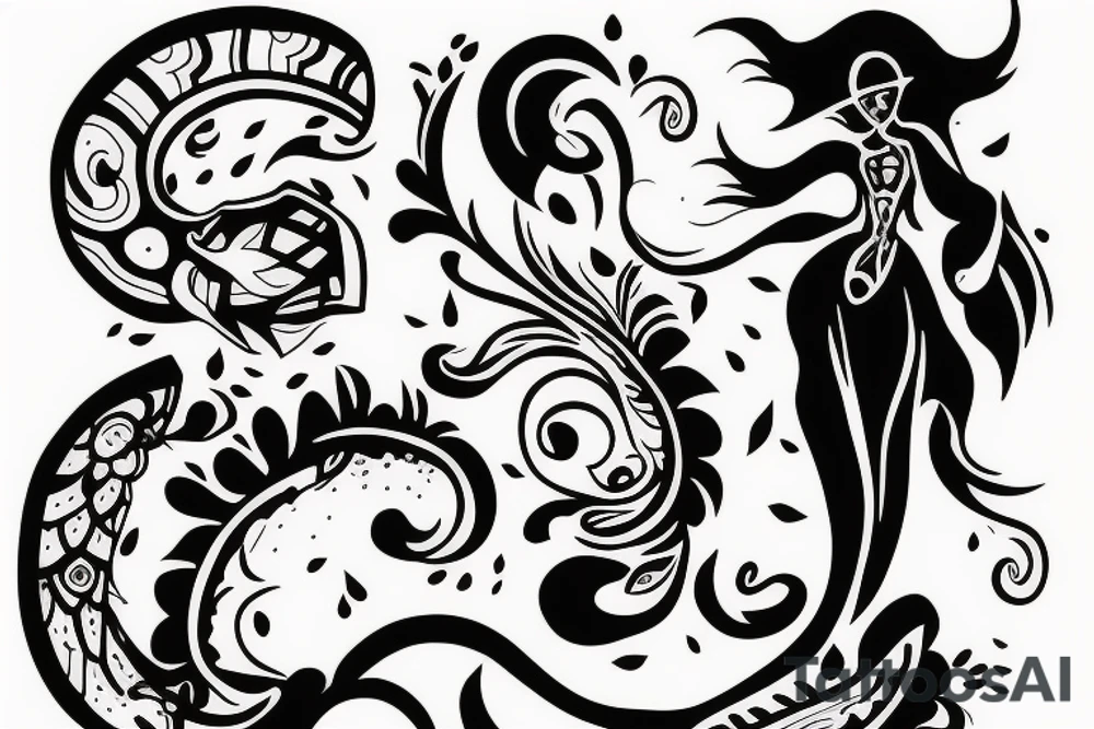 person walking towards another person full-size tattoo idea