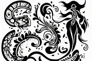 person walking towards another person full-size tattoo idea