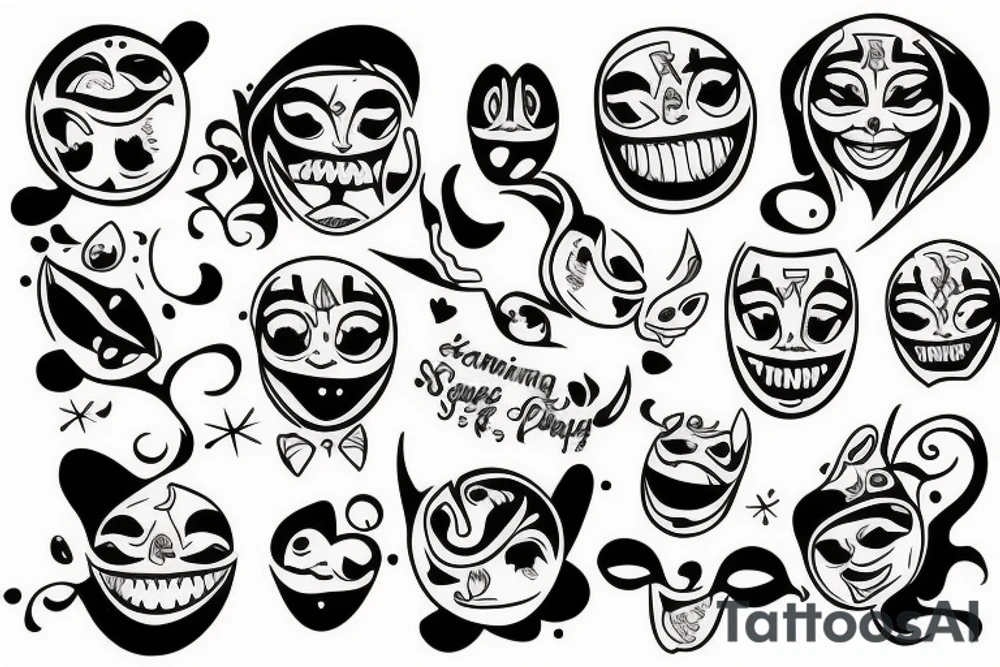 smiling face full-size tattoo idea