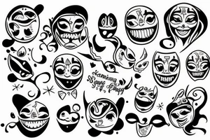 smiling face full-size tattoo idea