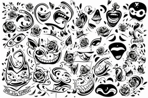 smiling face full-size tattoo idea