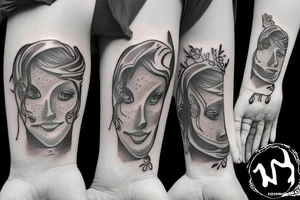 tattoo gerl:: pencil::1 moonlight::1 miniature::1 delacroix::1 grayscale::1 carbon::1 —v 4 tattoo idea