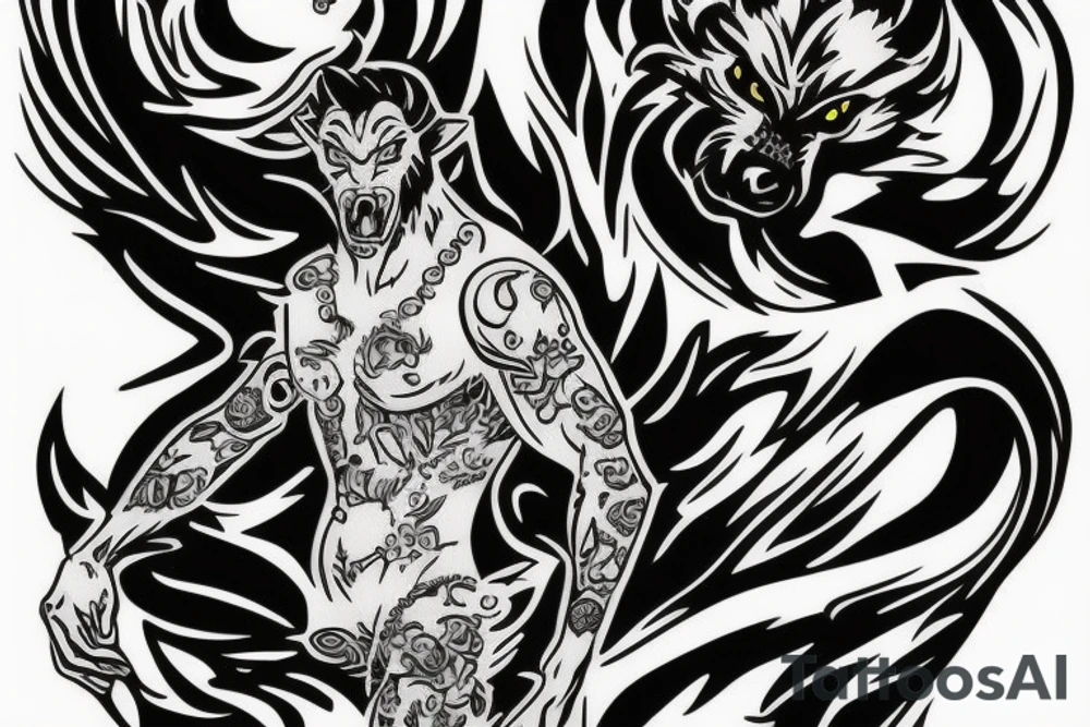 werewolf, super model-s 100 tattoo idea