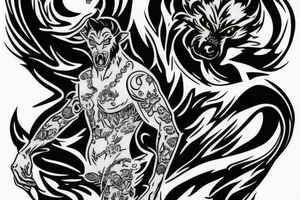 werewolf, super model-s 100 tattoo idea