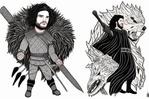Jon Snow kills the king. Suggested Placements: Back, upper arm, thigh tattoo idea