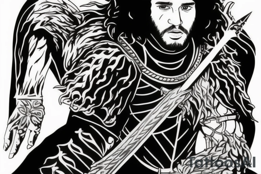 Jon Snow kills the king. Suggested Placements: Back, upper arm, thigh tattoo idea
