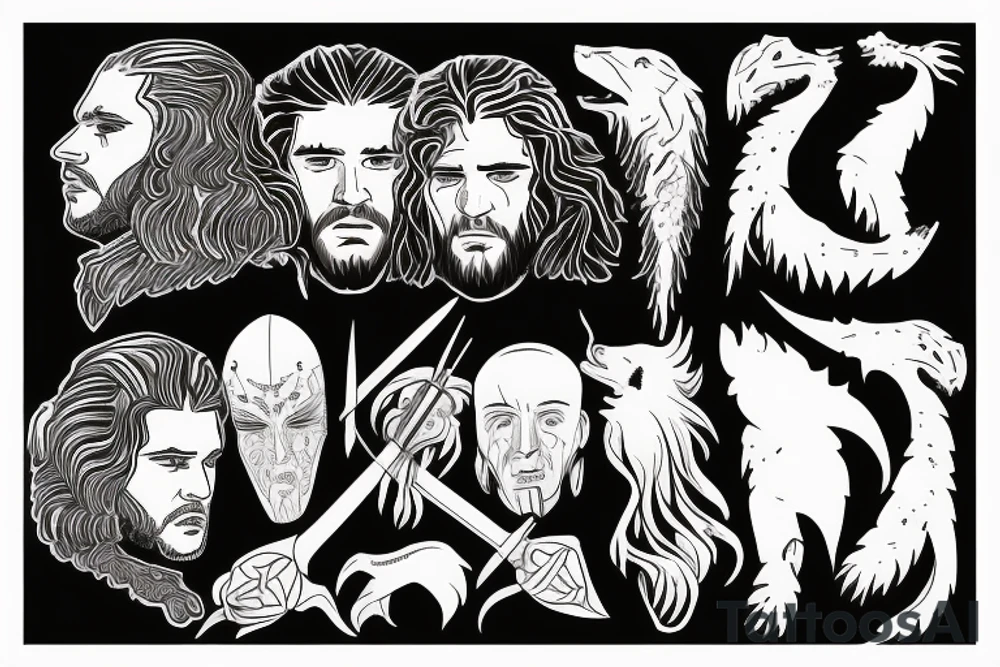 Jon Snow kills the king. Suggested Placements: Back, upper arm, thigh tattoo idea