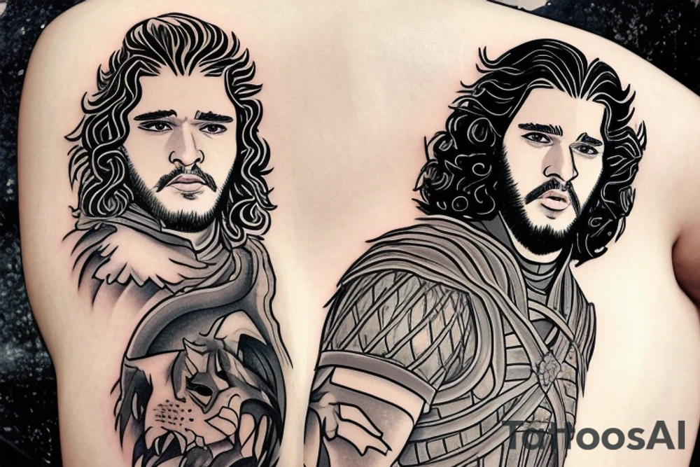 Jon Snow kills the king. Suggested Placements: Back, upper arm, thigh tattoo idea