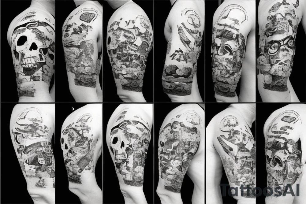 Pirate with treasure tattoo idea