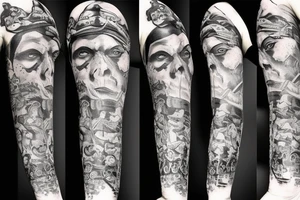Pirate with treasure tattoo idea