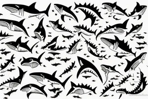 Half shark half human tattoo idea
