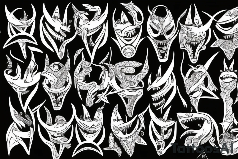 Half shark half human tattoo idea