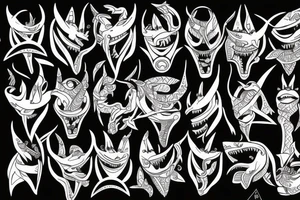 Half shark half human tattoo idea