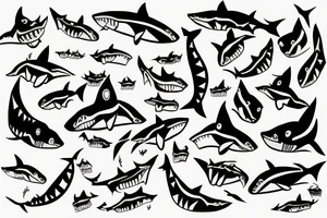 Half shark half human tattoo idea