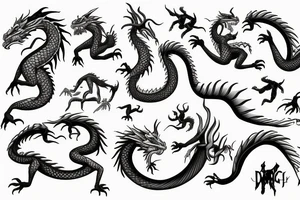 dragon climbing willow tree tattoo idea