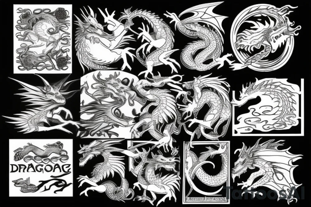 dragon climbing willow tree tattoo idea
