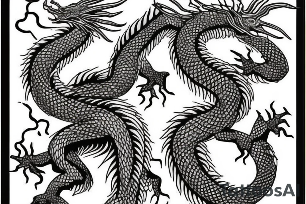 willow tree with western dragon tattoo idea