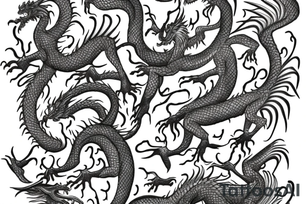 willow tree with western dragon tattoo idea
