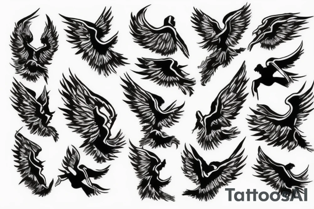 angel falling through sky tattoo idea