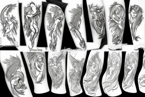 angel crashing through sky tattoo idea