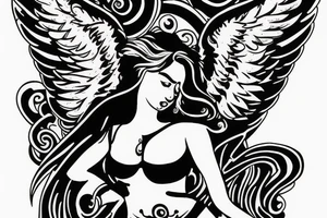 angel dropping down tattoo idea