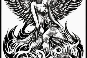 angel dropping down tattoo idea