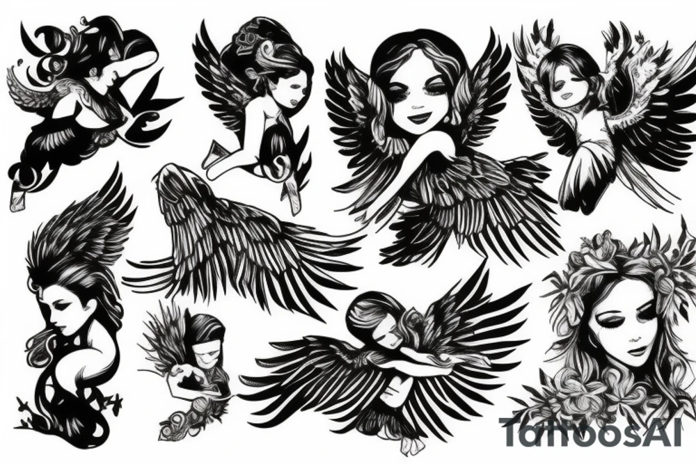 angel plummeting tattoo idea