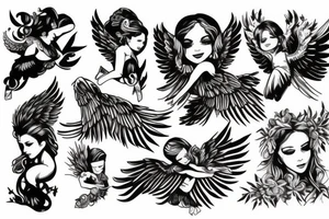 angel plummeting tattoo idea