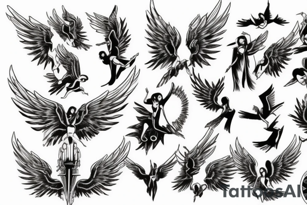 angel plummeting tattoo idea