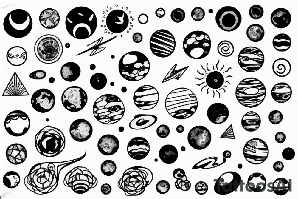 Solar system tattoo idea