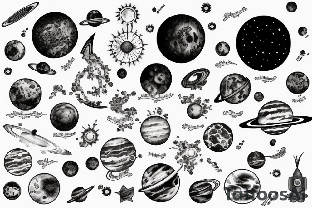 Solar system tattoo idea