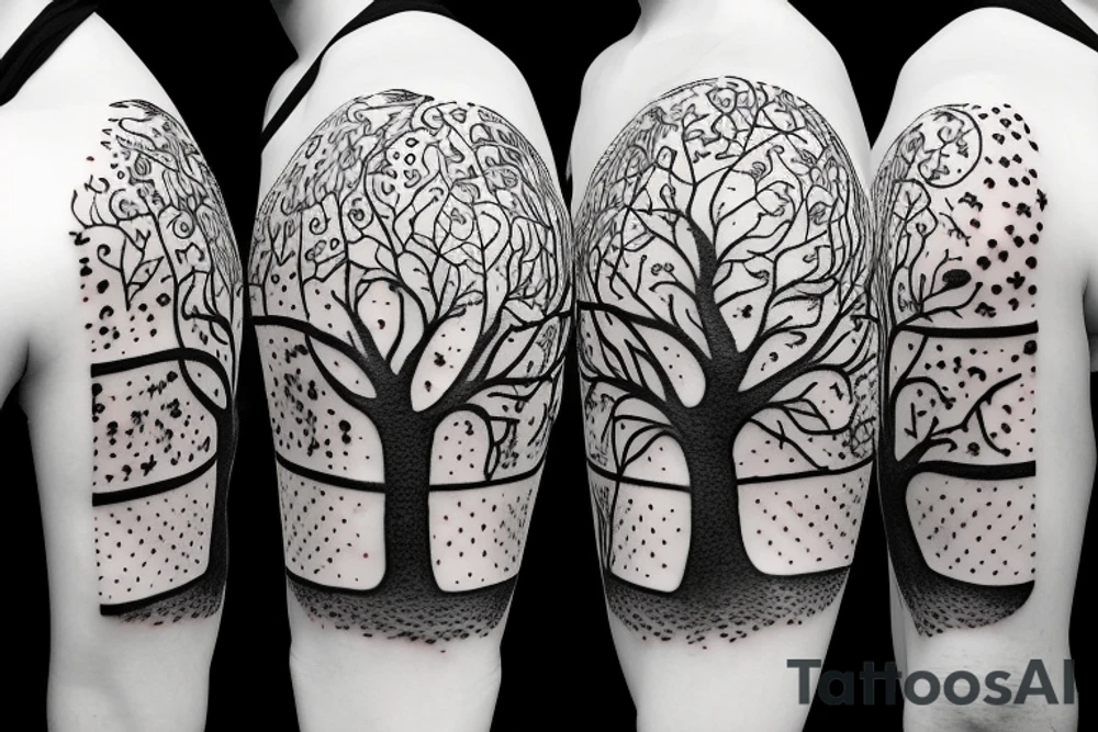 Universe containing data science and a tree of life tattoo idea