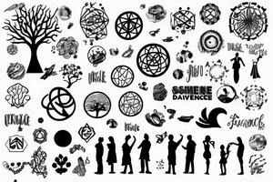 Universe containing data science and a tree of life tattoo idea