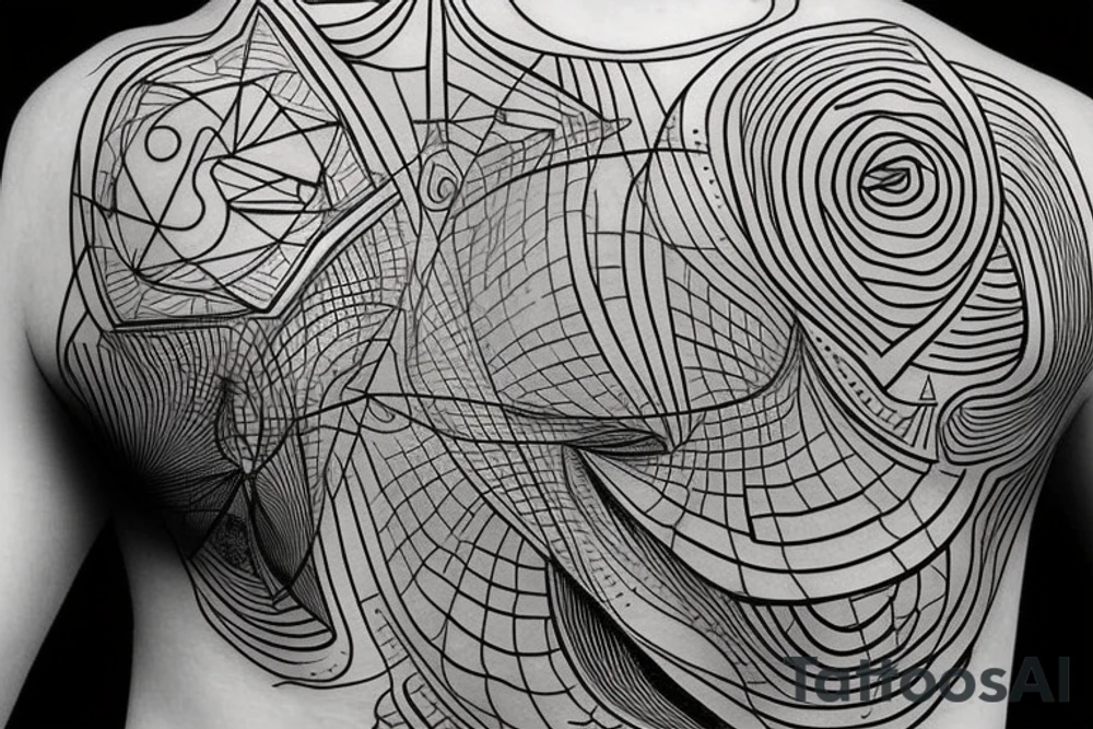 Kite formed Crack in time and space. In the crack there is a brain tattoo idea