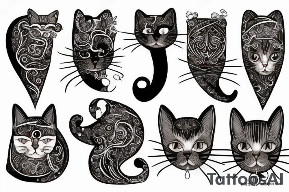 Cat with brown fur tattoo idea