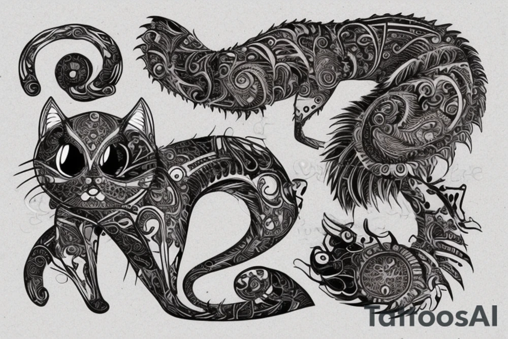 Cat with brown fur tattoo idea