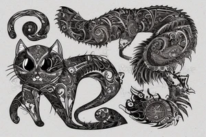 Cat with brown fur tattoo idea