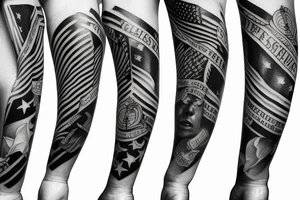 Forearm sleeve with Filipino and American flag accents tattoo idea