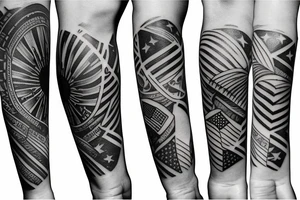 Forearm sleeve with Filipino and American flag accents tattoo idea