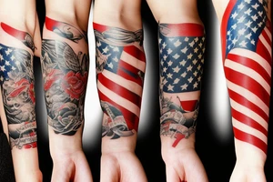 Forearm sleeve with Filipino and American flag accents tattoo idea