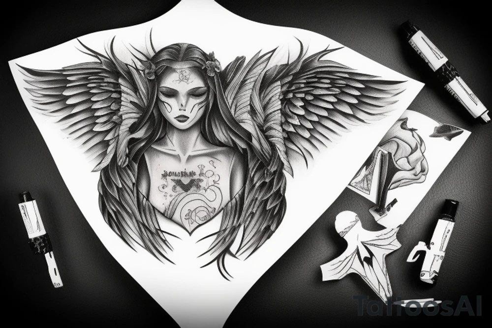 Fallen angel tattoo idea