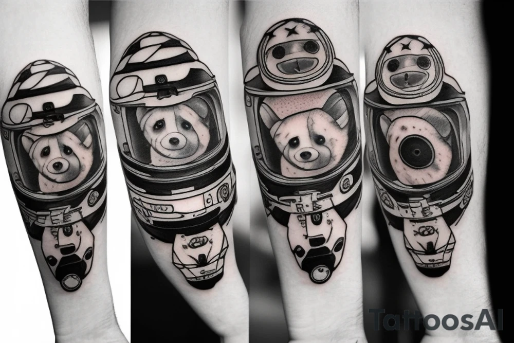 astronaut dog tattoo idea