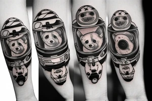 astronaut dog tattoo idea