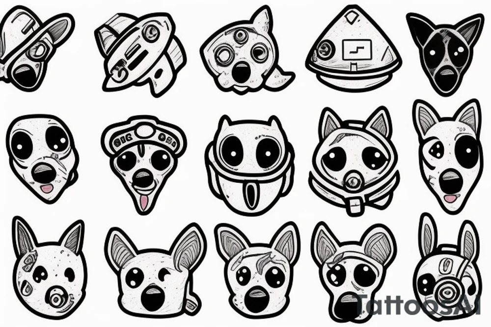 astronaut dog tattoo idea