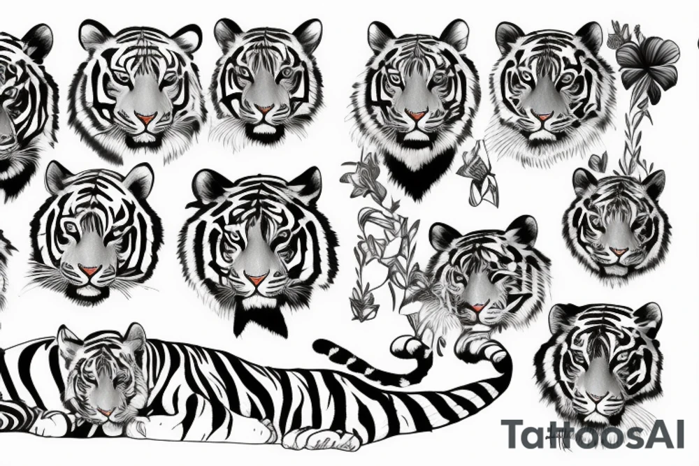 Tigers and orchids tattoo idea